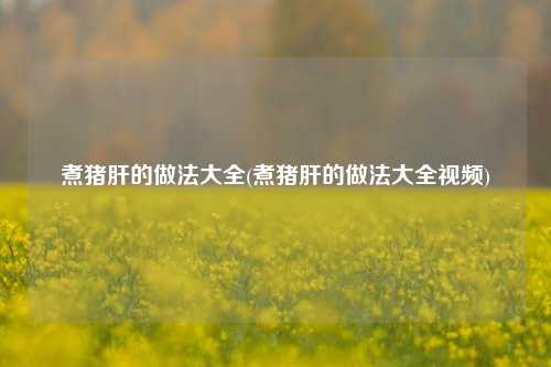 煮猪肝的做法大全(煮猪肝的做法大全视频)