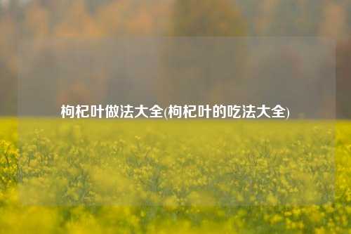 枸杞叶做法大全(枸杞叶的吃法大全)